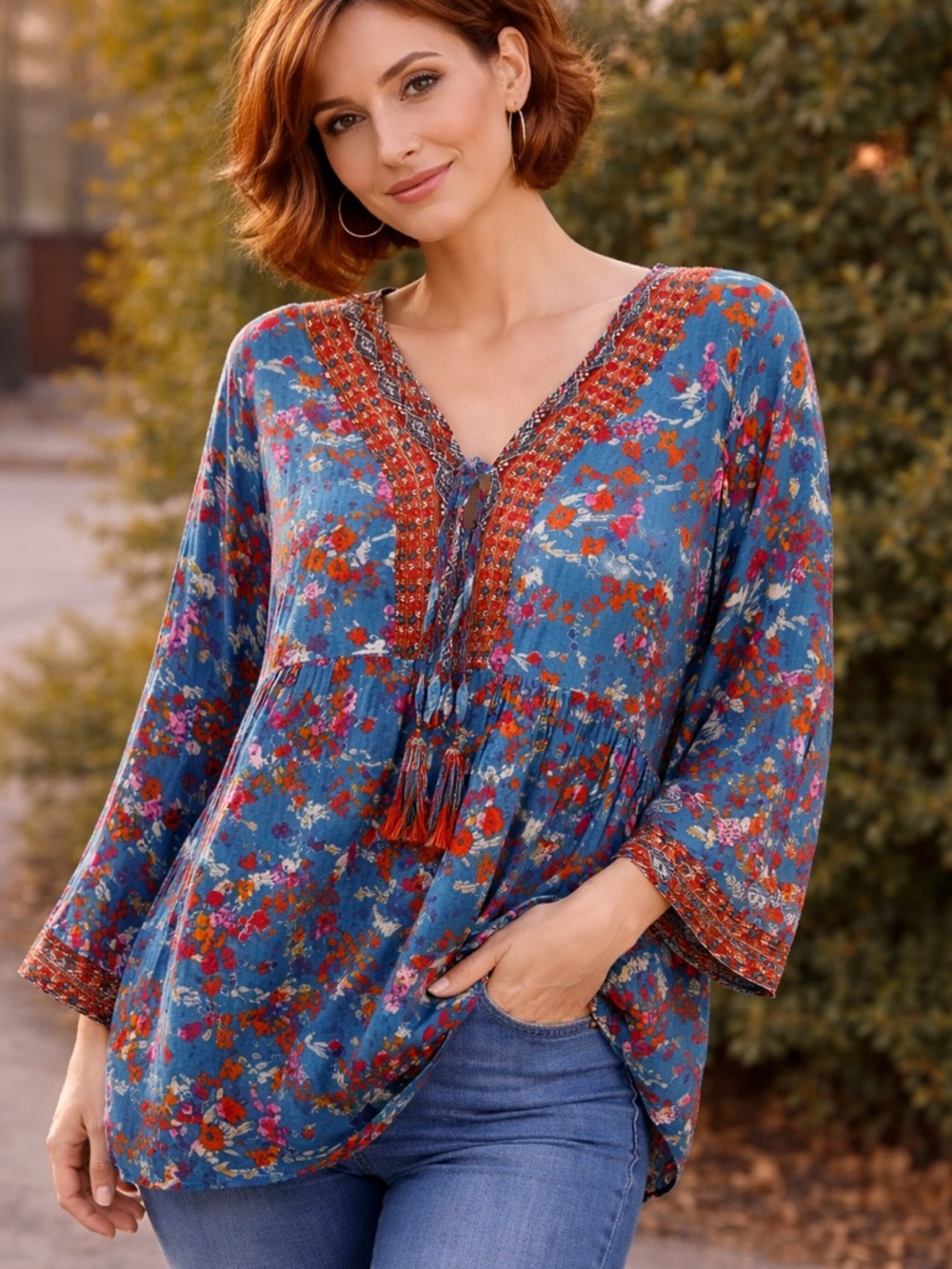 Cynthia Rowley women’s Blue Floral Top